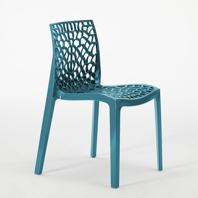 Centrale Brico – Chaise de bar empilable en polypropylène Highmopp – Design nid d'abeille – Dimensions 52x52,5x81cm – Résistante aux intempéries –