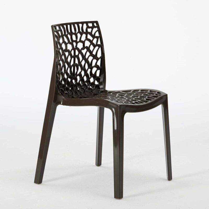 Centrale Brico – Chaise de bar empilable en polypropylène Highmopp – Design nid d'abeille – Résistante aux intempéries – Dimensions 52x52,5x81 cm