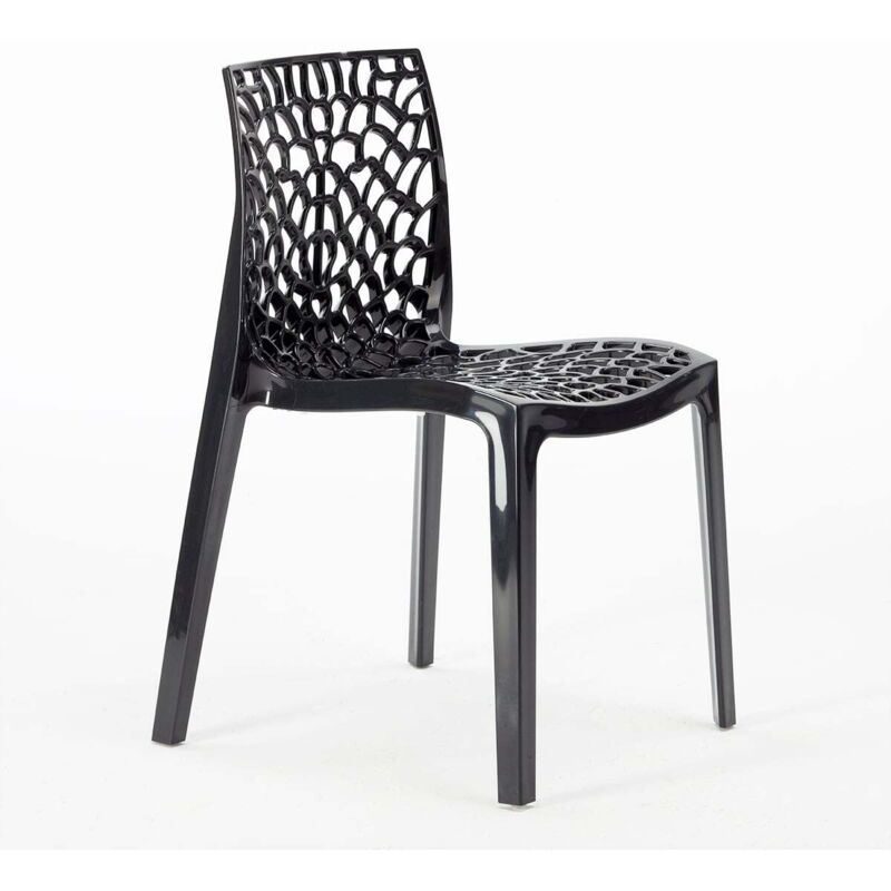 Centrale Brico – Chaise de bar empilable en polypropylène Highmopp – Design nid d'abeille – Dimensions 52x52,5x81cm – Résistante aux intempéries –