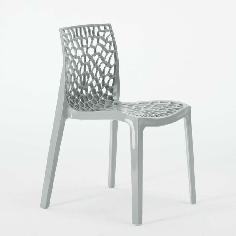 Centrale Brico – Chaise de bar empilable en polypropylène Highmopp – Design nid d'abeille – Résistante aux intempéries – Confort ergonomique –
