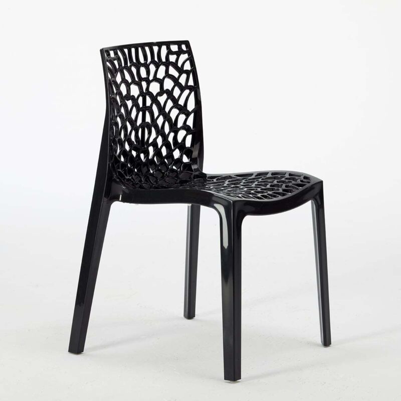 Centrale Brico – Chaise de bar empilable en polypropylène Highmopp – Design nid d'abeille – Résistante aux intempéries – Dimensions 52x52,5x81 cm