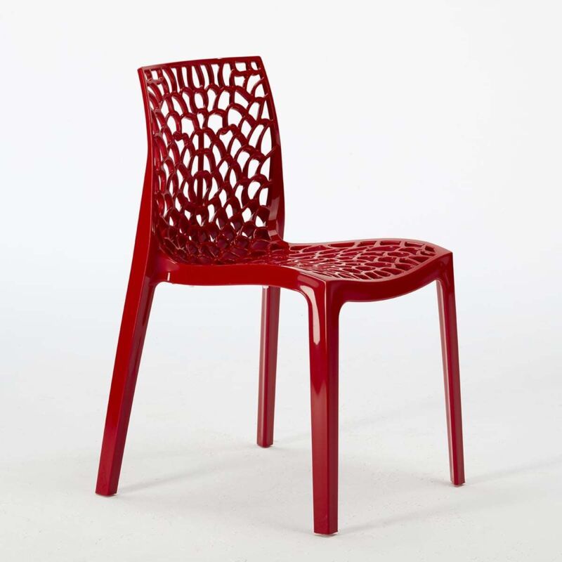 Centrale Brico – Chaise de bar empilable en polypropylène Highmopp – Design nid d'abeille – Confort ergonomique – Usage intérieur et extérieur – 52 x