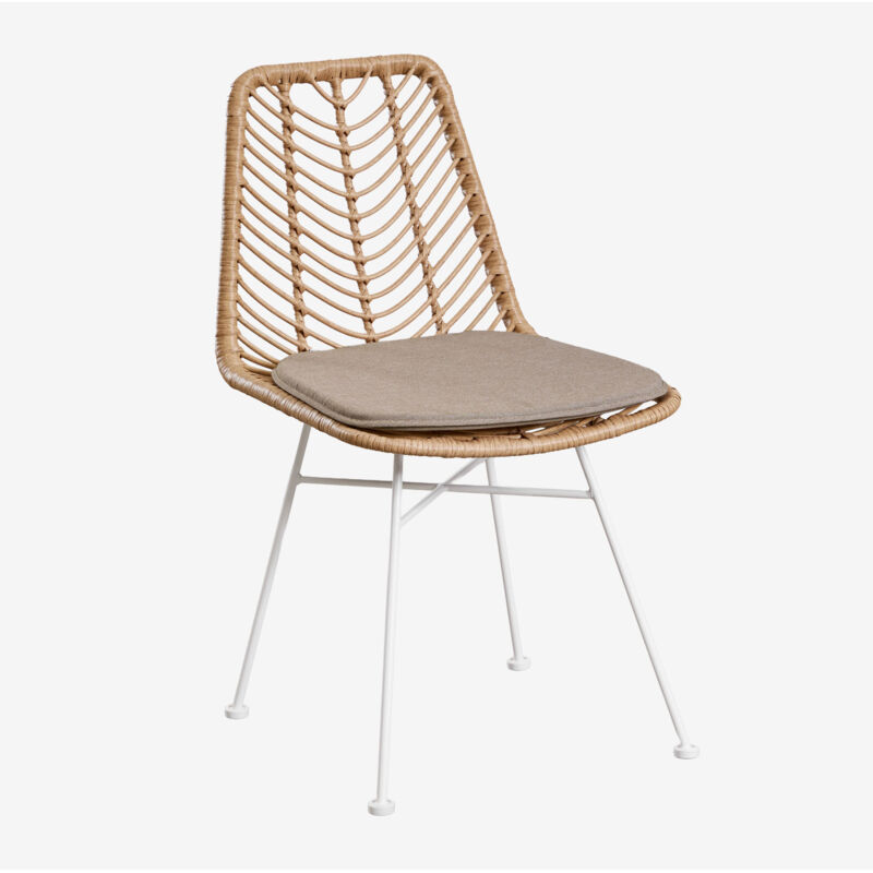 Chaise de jardin en rotin synthétique Gouda Natural SKLUM NATUREL Blanc