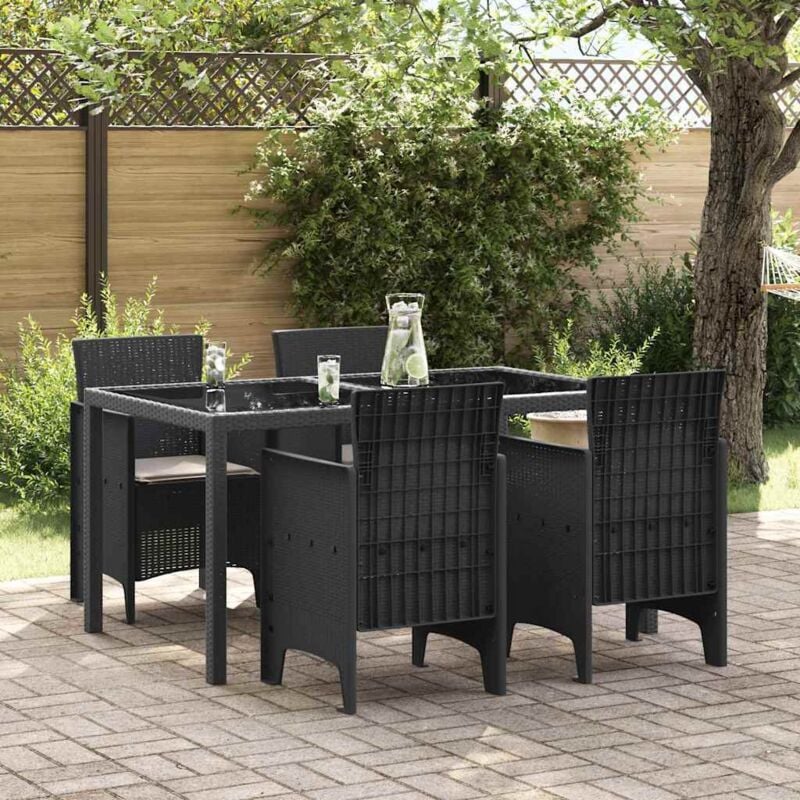 Chaises de jardin avec coussins 4 pcs Anthracite Poly Rattan vidaXL