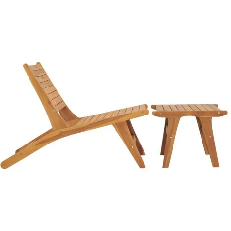 Chaise de jardin et de camping, Chaise de relaxation, avec repose-pied Bois de teck solide OIB1954E