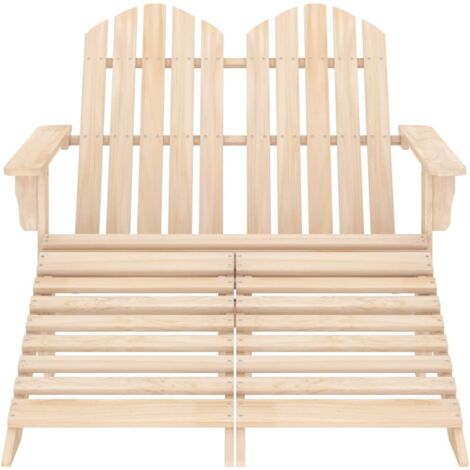 Chaise de jardin  Fauteuil de Jardin Adirondack 2 places et repose-pied Sapin 28831