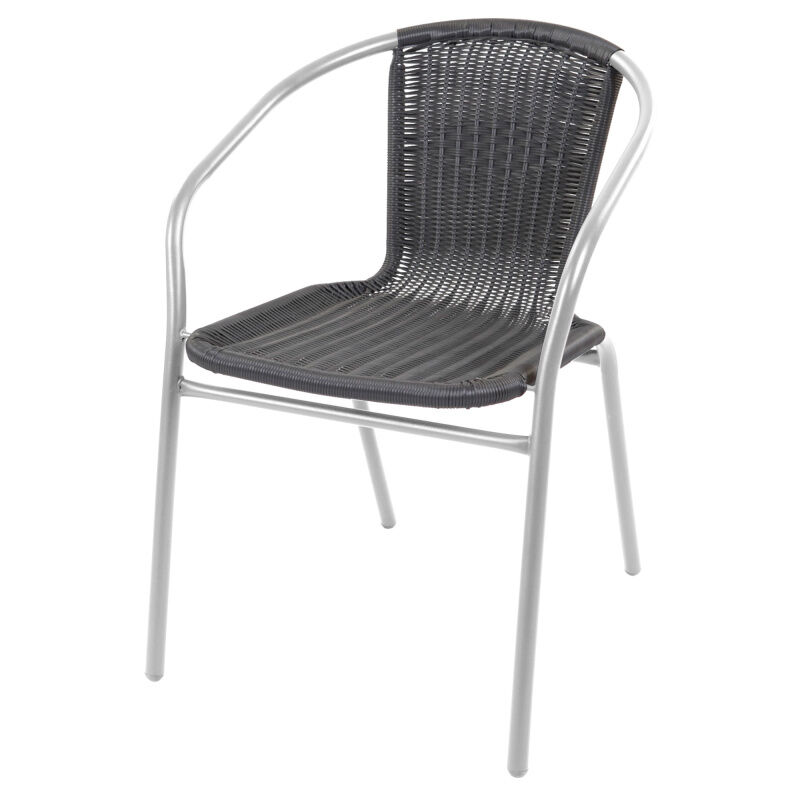 Linder Exclusiv - Chaise de jardin rotin Argent/Noir