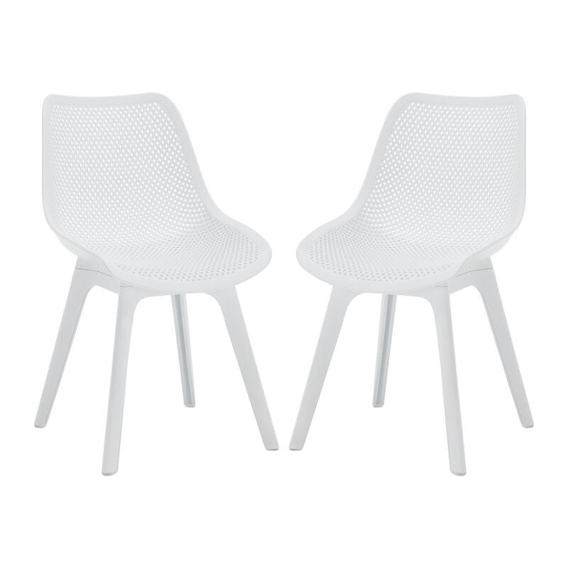 Chaise de Jardin Lot de 2 Chaises Extérieur en Plastique Chaise Plastique Jardin Robuste, Chaise Lounge Extérieur Moderne pour Terrasse et Jardin,