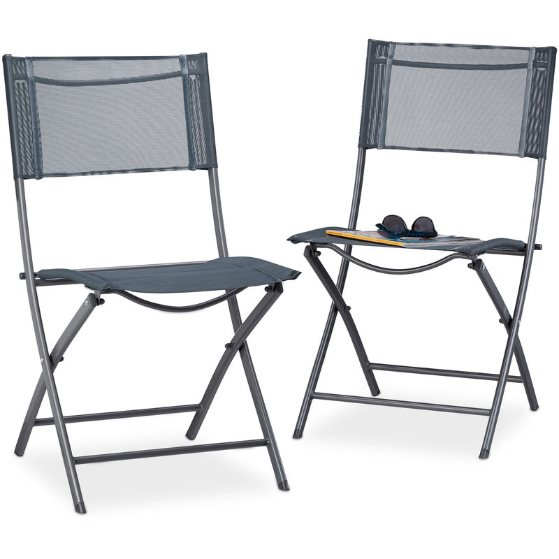  Chaise  de  jardin lot de  2 pliable plastique et m tal 