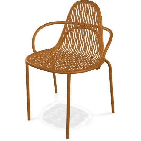 Chaise de jardin, Lot de deux fauteuils indoor / outdoor Malvasia Terracotta en Metal, Scab design