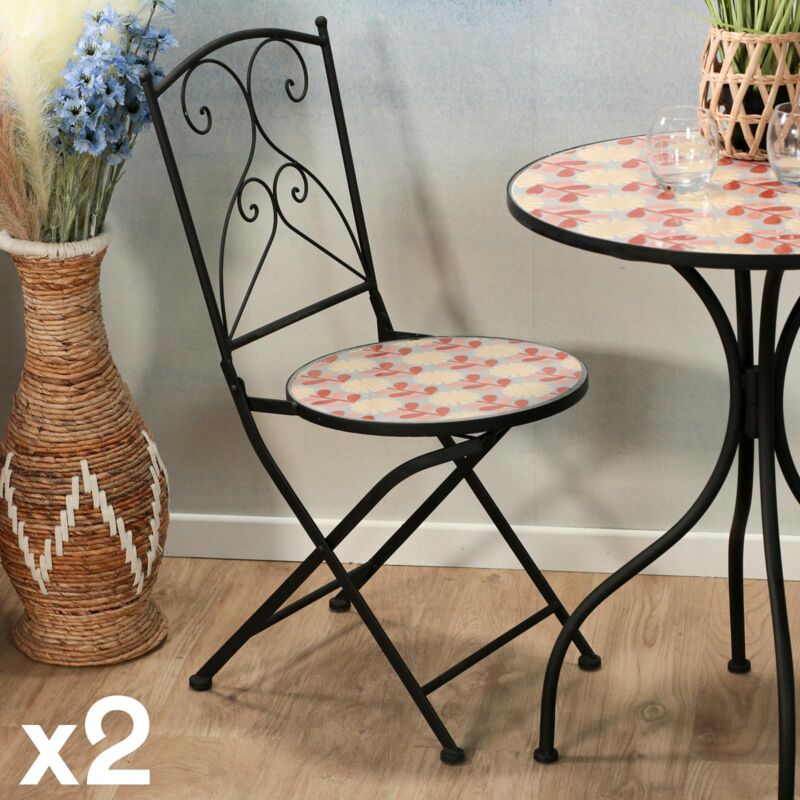 Chaise de jardin motif 70s (lot de 2) GRENADE