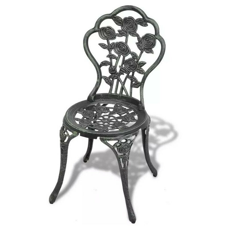Chaise de jardin métal coulé vert Dawa - Lot de 2 Chaise de jardin métal coulé vert Dawa - Lot de 2