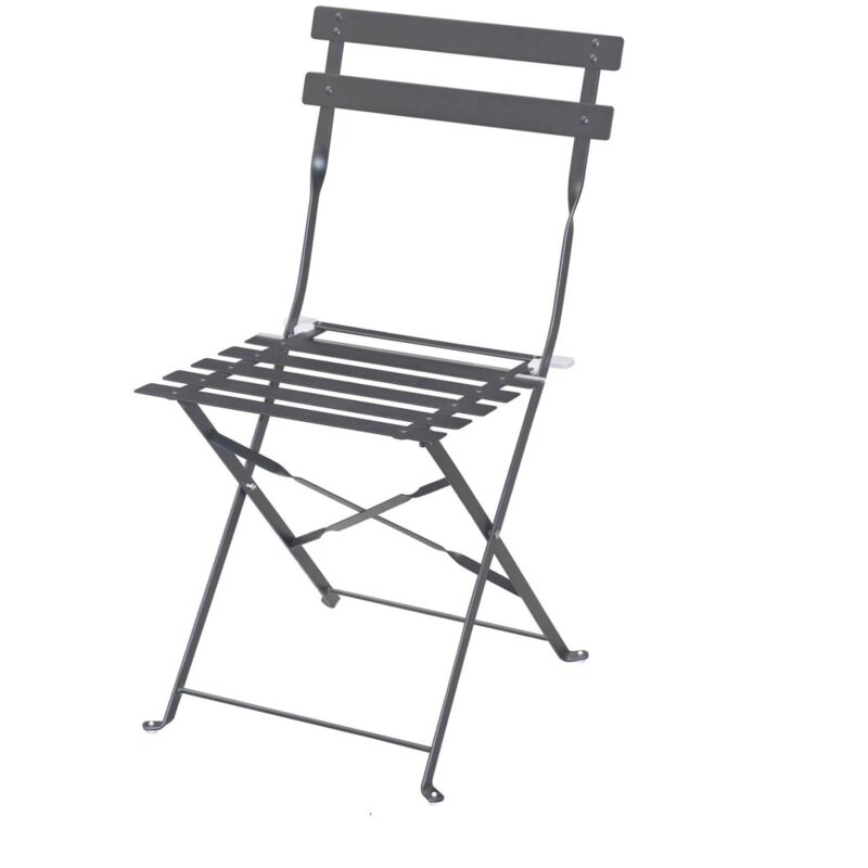 Chaise de jardin pliable en métal gris anthracite