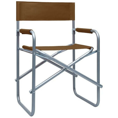 Chaise de jardin pliable marron et métal gris Acini - Lot de 2