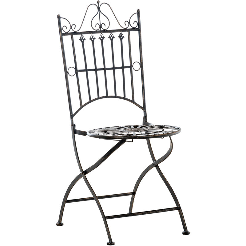 Chaise de jardin finement détaillée en métal disponible en différentes couleurs colore : Bronze