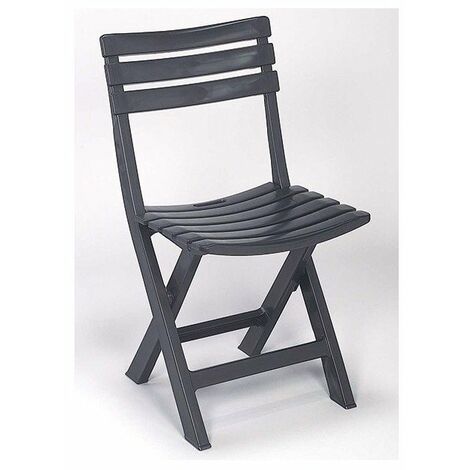 Chaise pliante en plastique robuste - anthracite - 042980640