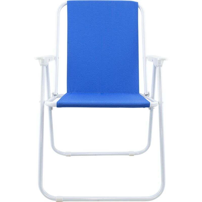 Chaise de jardin pliante en acier Sea Beach Relax pour le camping Couleur: Bleu