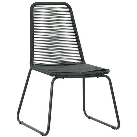 Chaise de jardin résine tressée et métal noir Daget - Lot de 2
