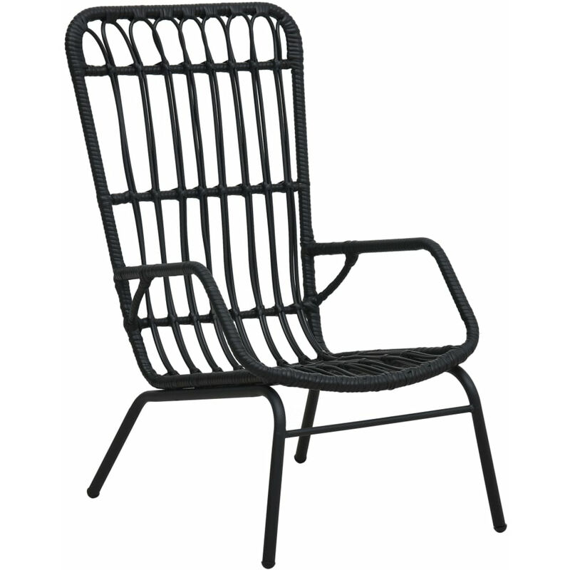Chaise de jardin Resine tressee Noir