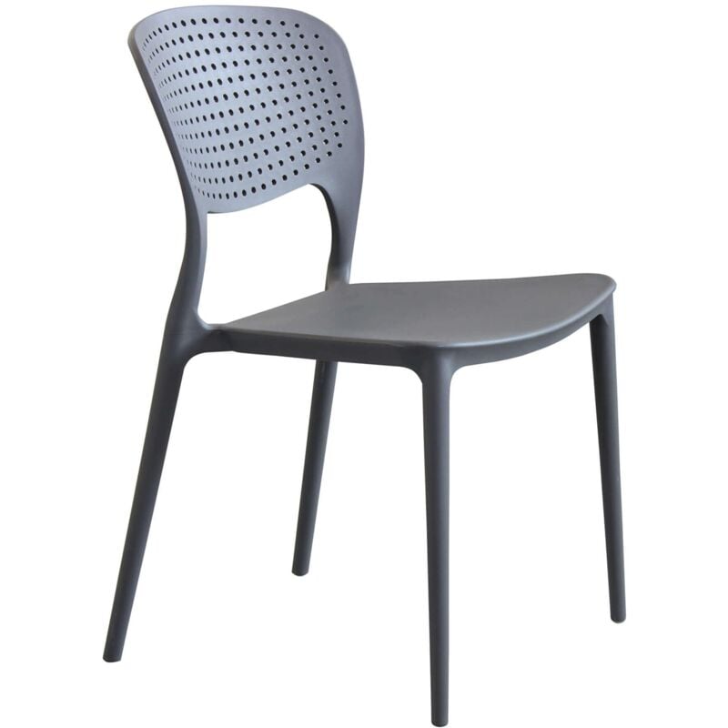 Chaise de jardin sans accoudoirs en résine avec un dossier fier majeur DarkGray - DarkGray