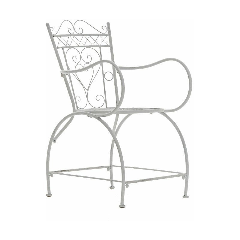 Chaise de jardin robuste avec design arrondi dans différentes couleurs colore : Blanc antique