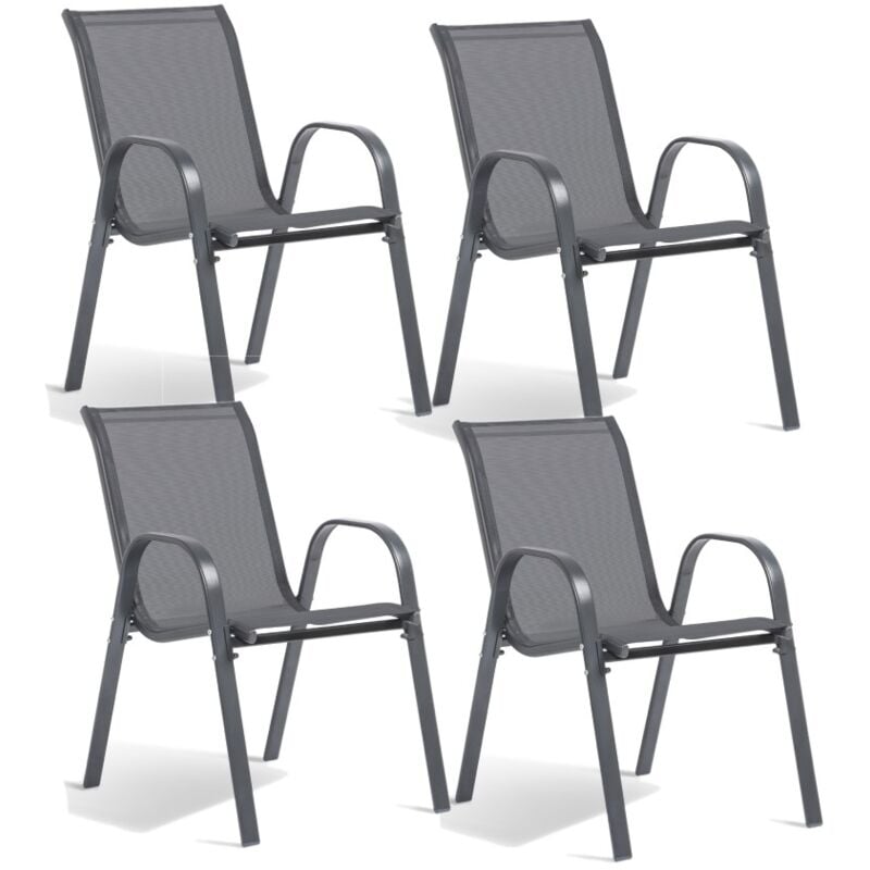 Terre Jardin - Chaise de jardin textilène - x 4