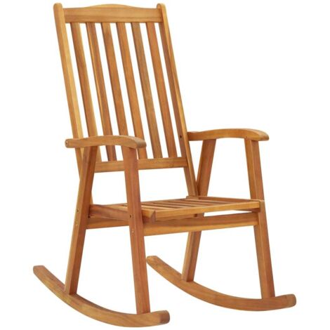 Chaise de jardin，Chaise à bascule avec coussins Bois d'acacia massif CFW2919408