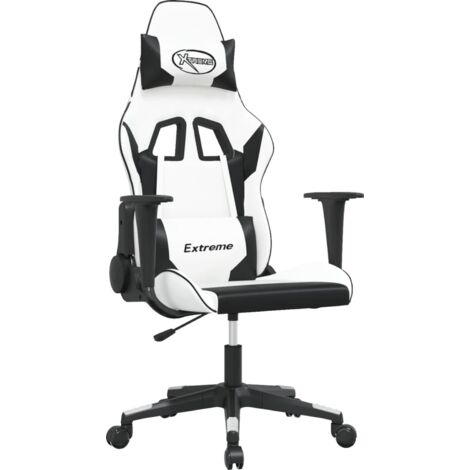 Chaise de jeu Blanc et noir Similicuir