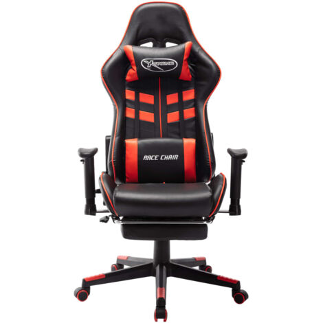 Chaise de jeu  Chaise de Gaming avec repose-pied Noir et rouge Cuir artificiel