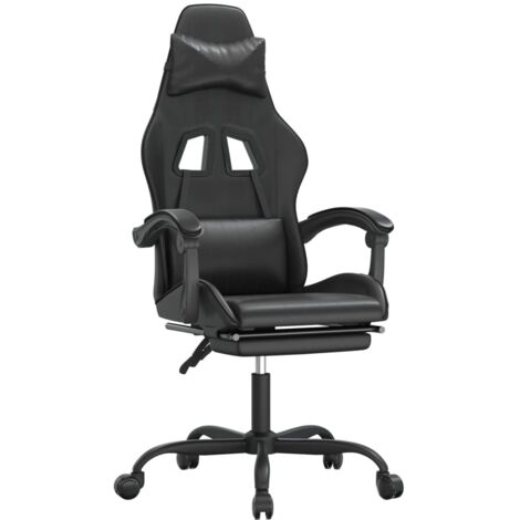Chaise de jeu  Chaise de Gaming avec repose-pied Noir Similicuir