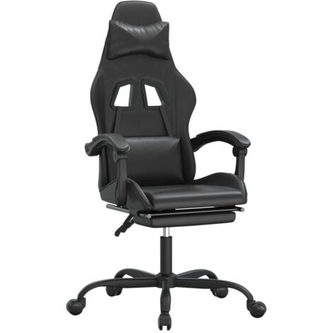 Chaise de jeu  Chaise de Gaming avec repose-pied Noir Similicuir