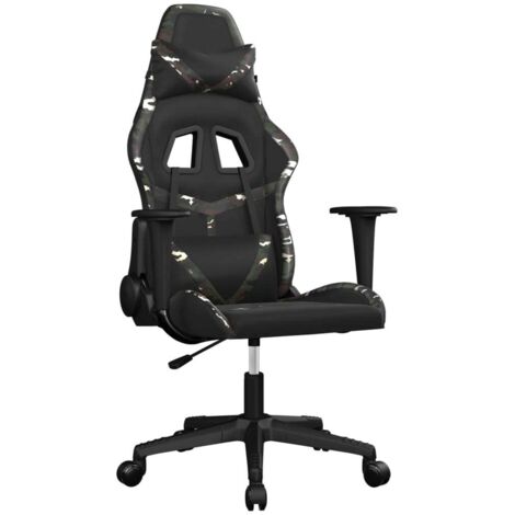 Chaise de jeu  Chaise de Gaming de massage Noir et camouflage Similicuir