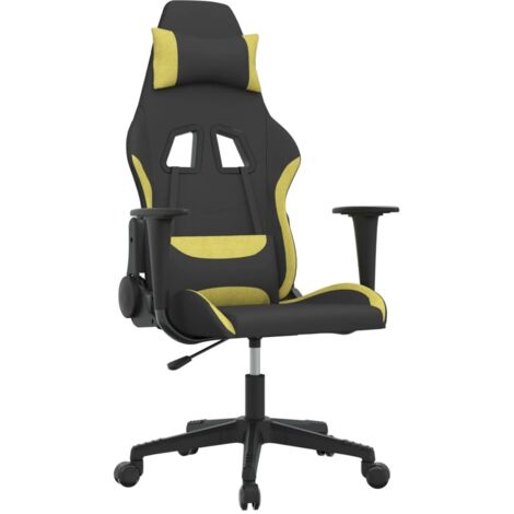 Chaise de jeu  Chaise de Gaming de massage Noir et vert clair Tissu