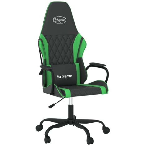 Chaise de jeu  Chaise de Gaming de massage Noir et vert Similicuir