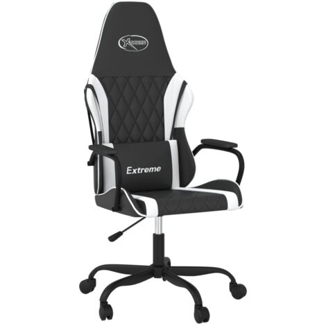 Chaise de jeu  Chaise de Gaming Noir et blanc Similicuir