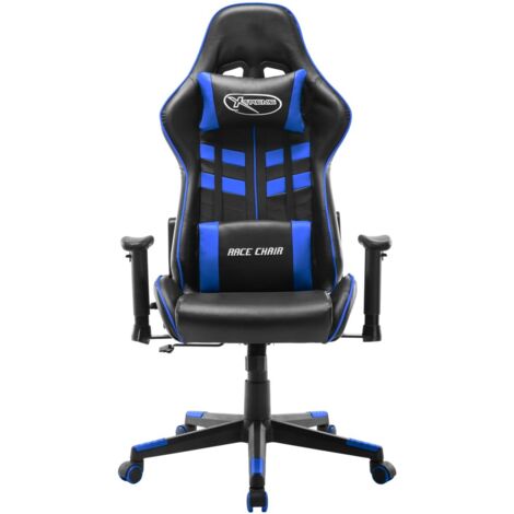 Chaise de jeu  Chaise de Gaming Noir et bleu Cuir artificiel