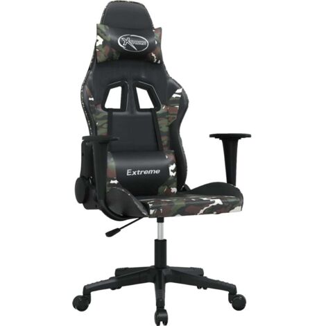 Chaise de jeu  Chaise de Gaming Noir et camouflage Similicuir
