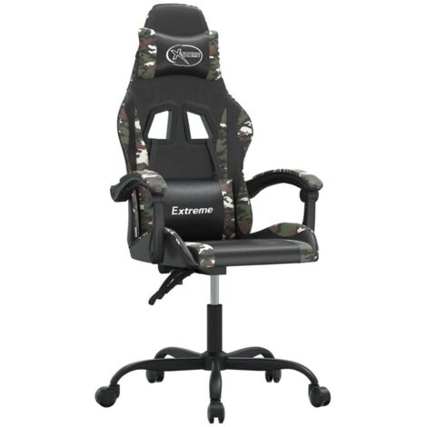 Chaise de jeu  Chaise de Gaming Noir et camouflage Similicuir