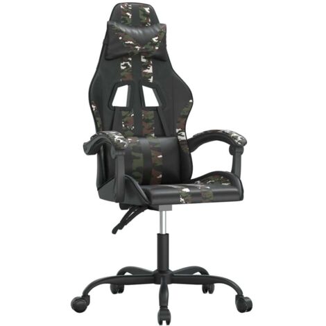Chaise de jeu  Chaise de Gaming Noir et camouflage Similicuir