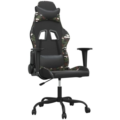 Chaise de jeu  Chaise de Gaming Noir et camouflage Similicuir