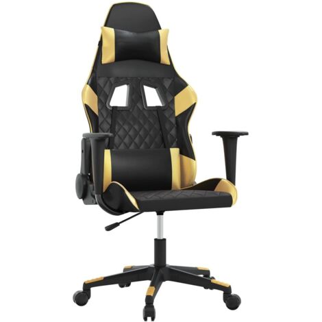 Chaise de jeu  Chaise de Gaming Noir et doré Similicuir