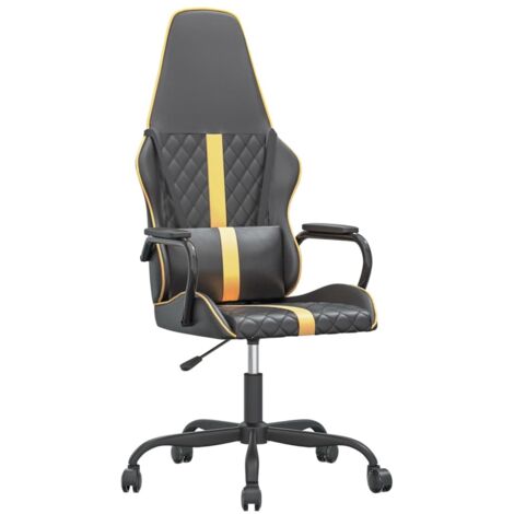 Chaise de jeu  Chaise de Gaming Noir et doré Similicuir