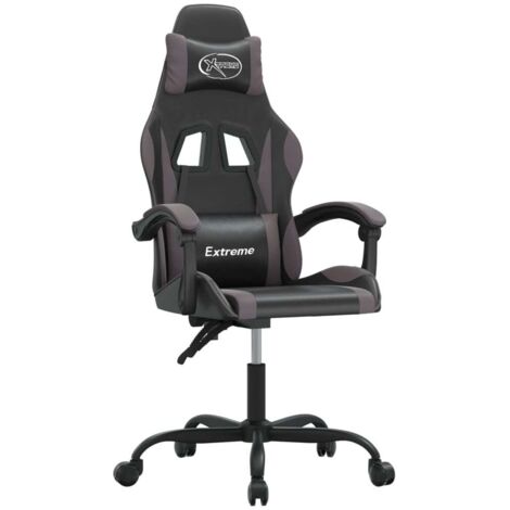 Chaise de jeu  Chaise de Gaming Noir et gris Similicuir