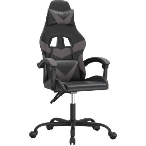 Chaise de jeu  Chaise de Gaming Noir et gris Similicuir