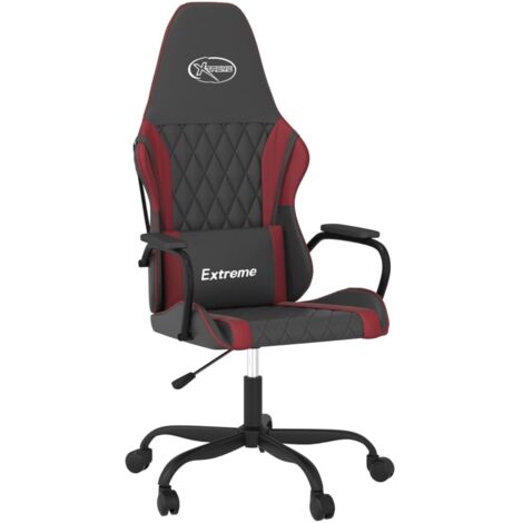 Chaise de jeu  Chaise de Gaming Noir et rouge bordeaux Similicuir