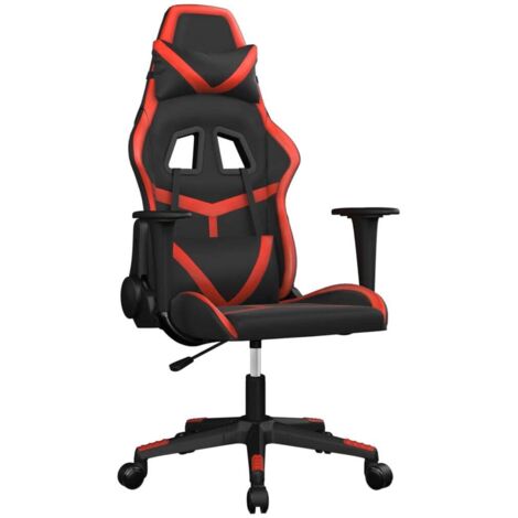 Chaise de jeu  Chaise de Gaming Noir et rouge Similicuir