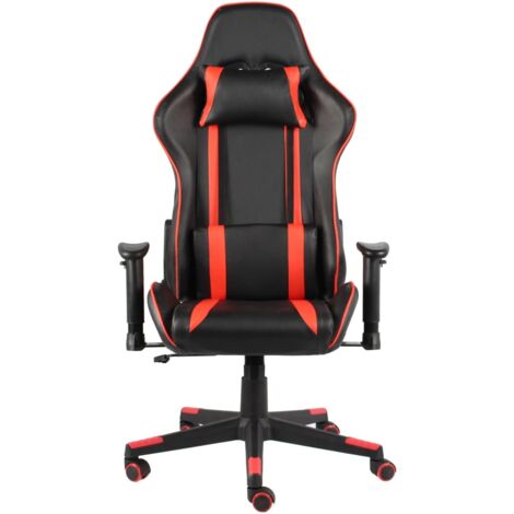 Chaise de jeu Chaise de Gaming pivotante Rouge PVC