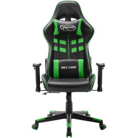 Chaise de jeu, Chaise Gaming Noir et vert Cuir artificiel CFW39005