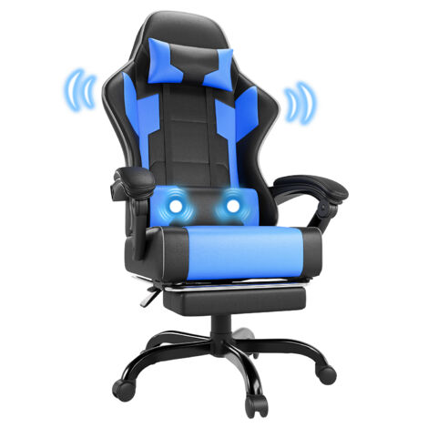 Chaise de jeu Chaises siège de massage de bureau bleu 121-131cm66cm peut supporter 140kg Devoko