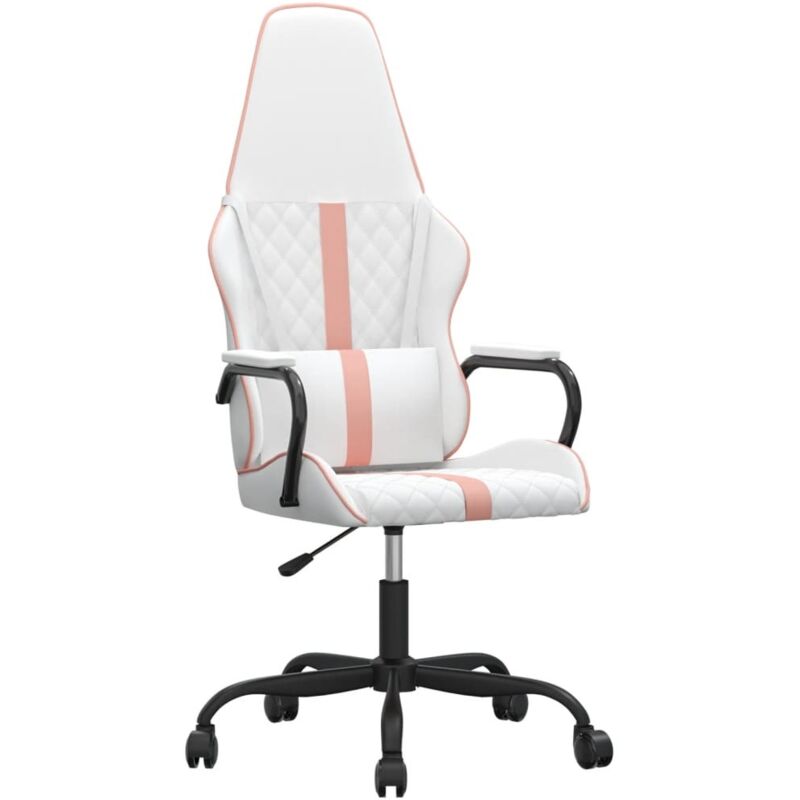 Chaise de jeu de massage rose et blanc similicuir vidaXL